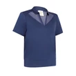 Kép 1/2 - Waist Length Mesh Detail Short Sleeve Polo