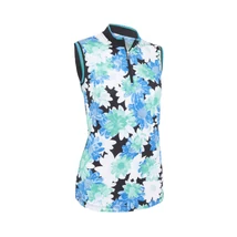 Callaway Printed Floral Zip Mock Polo