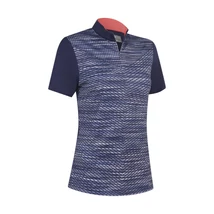 Callaway Zip Mock Space-Dye Chevron Print Golf Polo