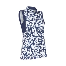 Abstract Floral Sleeveless Polo