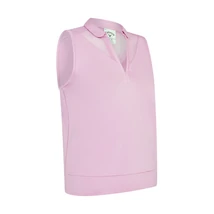 Waist Length Mesh Detail Sleeveless Polo