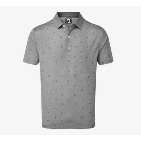 FOOTJOY SMOOTH PIQUE FJ TONAL PRINT COAL