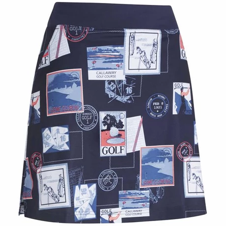 Ladies Postcard Printed Skort Peacoat