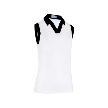 Sleeveless V-Placket Colourblock Polo