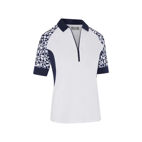 Two-Tone Geometric 1/4 Zip Golf Polo