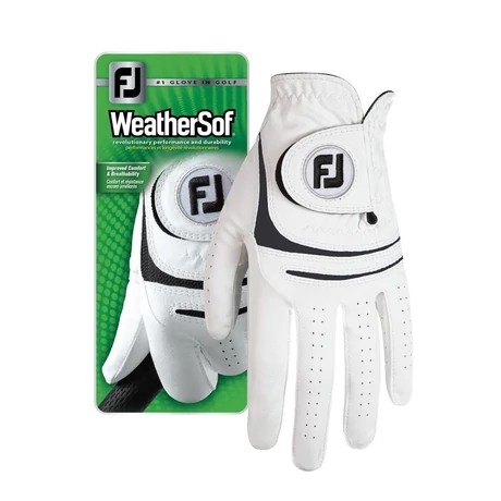 FootJoy WeatherSof műbőr fekete-fehér golf kesztyű